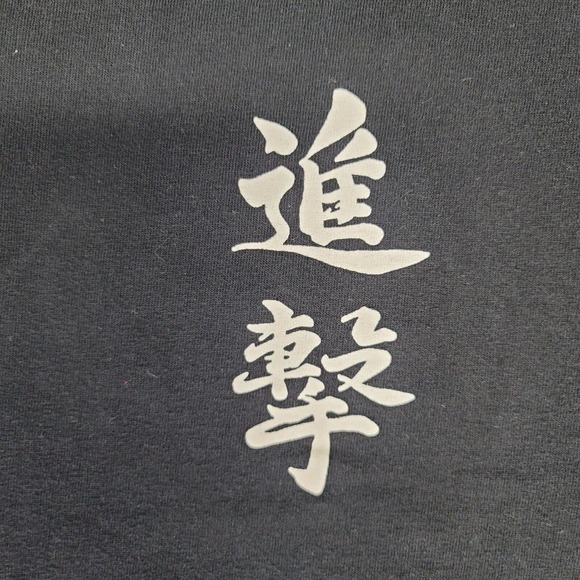 RARE Vintage Attack On Titan Black T-Shirt Y2K Blue Anvil Tag Size Large - Picture 5 of 7